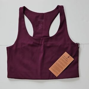Girlfriend Collective NWT Paloma Racerback Athletic Bra Deep Plum M Athleisure